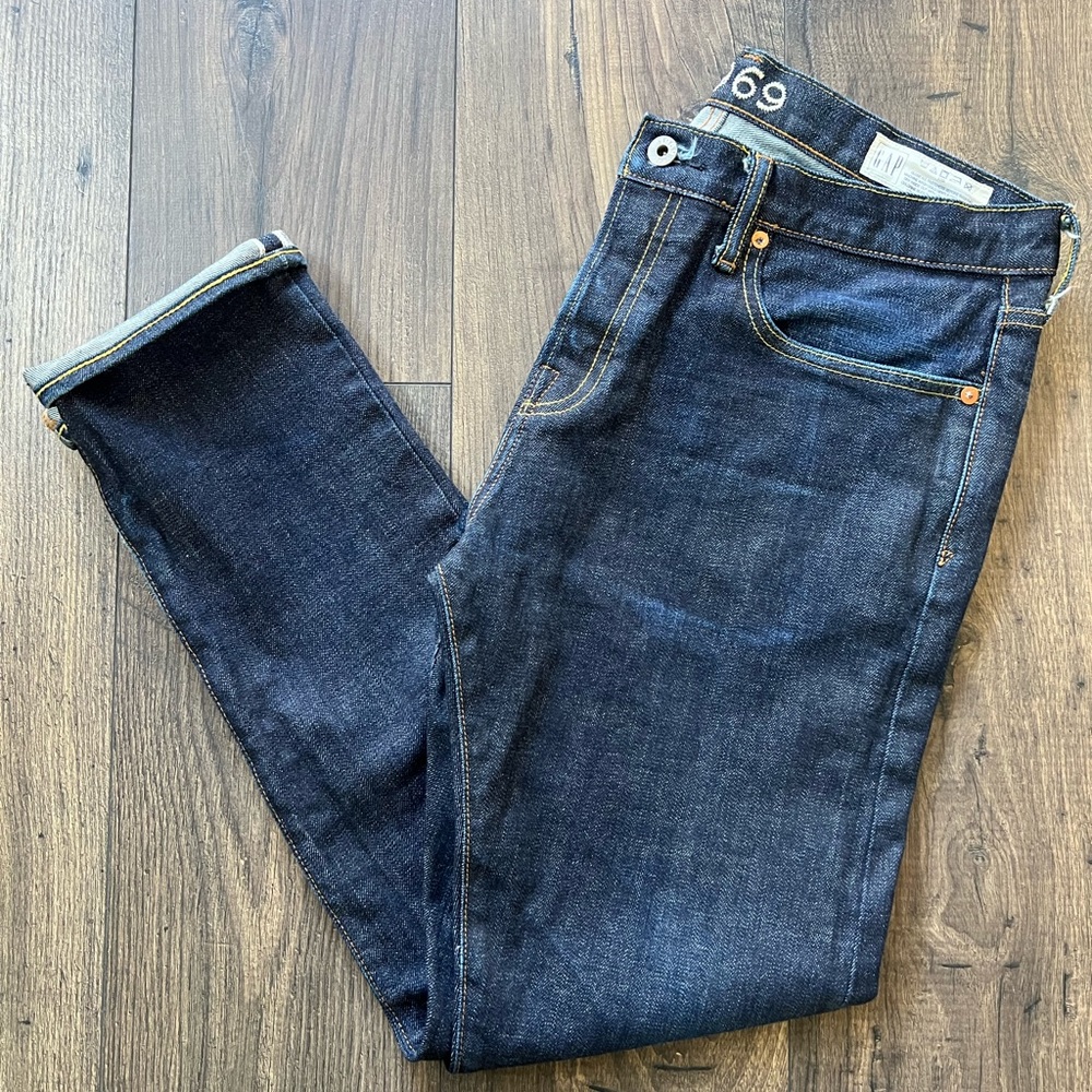 GAP 1969 Selvedge Denim Jeans 34x30 Skinny Fit